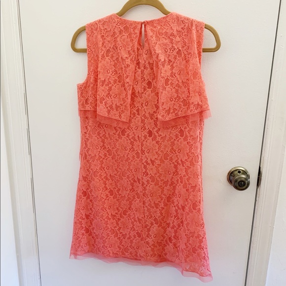 BCBGMAXAZRIA SALMON LACE DRESS - Picture 7 of 9